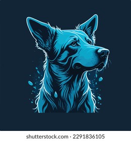 Dog vector art element, isolated, 3D