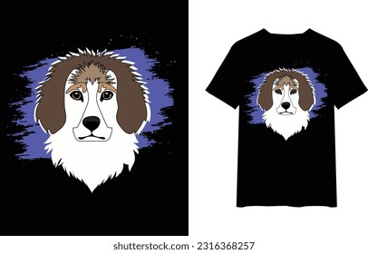 Dog vector art illustration tshirt design