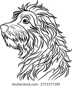 Arte vectorial de perro con contorno