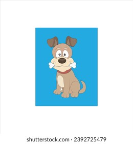 dog vector with belu light background