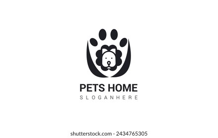 dog vector black silhouette design inspiration isolated on white background.