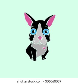 dog vector breed cute pet animal bulldog
