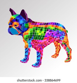 dog vector breed cute pet animal bulldog french