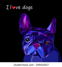 dog vector breed cute pet animal bulldog