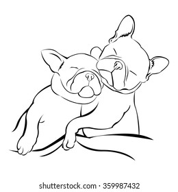 dog vector breed cute pet animal bulldog french