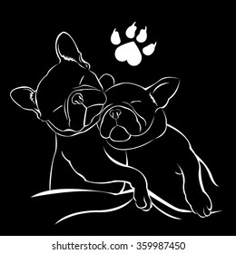 dog vector breed cute pet animal bulldog french