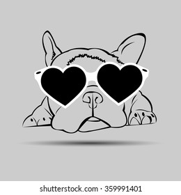 dog vector breed cute pet animal bulldog french