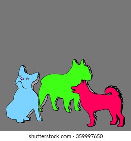 dog vector breed cute pet animal bulldog