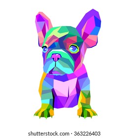 dog vector breed cute pet animal bulldog french