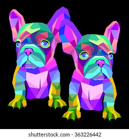 dog vector breed cute pet animal bulldog french