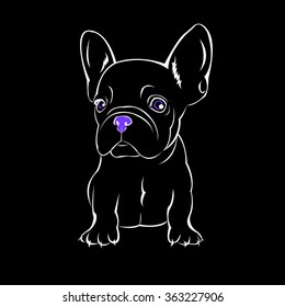 dog vector breed cute pet animal bulldog french