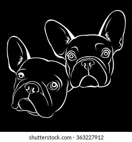 dog vector breed cute pet animal bulldog french
