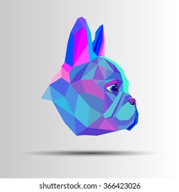 dog vector breed cute pet animal bulldog french