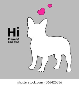 dog vector breed cute pet animal bulldog french