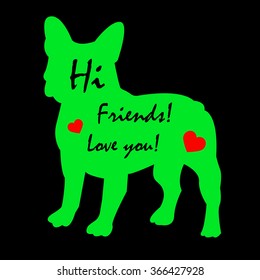 dog vector breed cute pet animal bulldog french