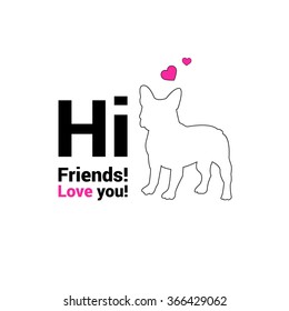 dog vector breed cute pet animal bulldog french