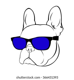 dog vector breed cute pet animal bulldog french