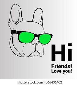 dog vector breed cute pet animal bulldog french