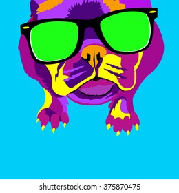 dog vector breed cute pet animal bulldog french
