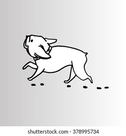 dog vector breed cute pet animal bulldog french