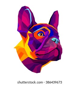 dog vector breed cute pet animal bulldog french