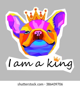 dog vector breed cute pet animal bulldog french