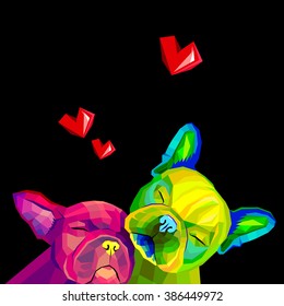 dog vector breed cute pet animal bulldog french