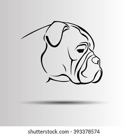 dog vector breed cute pet animal bulldog french