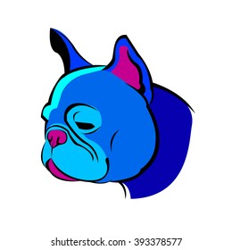 dog vector breed cute pet animal bulldog french