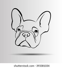 dog vector breed cute pet animal bulldog french
