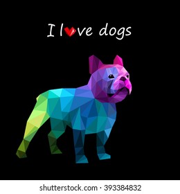 dog vector breed cute pet animal bulldog french