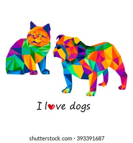 dog vector breed cute pet animal bulldog french