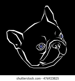 dog vector breed cute pet animal bulldog french