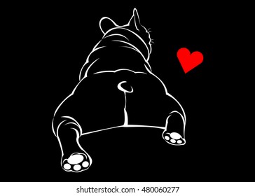 dog, vector, breed, cute, pet, animal, bulldog, french