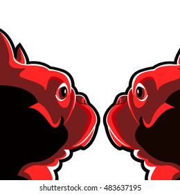 dog, vector, breed, cute, pet, animal, bulldog, illustration