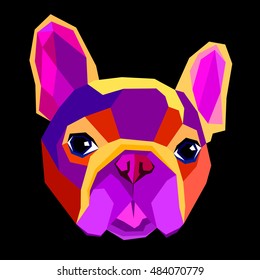 dog vector breed cute pet animal bulldog french