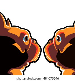dog vector breed cute pet animal bulldog french