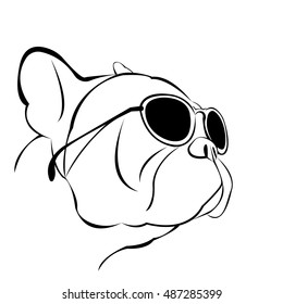 dog vector breed cute pet animal bulldog french