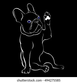 dog, vector, breed, cute, pet, animal, bulldog, french, french bulldog