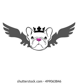 dog, vector, breed, cute, pet, animal, bulldog, french, french bulldog