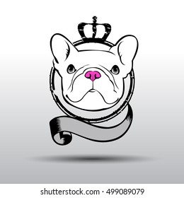 dog vector breed cute pet animal bulldog french