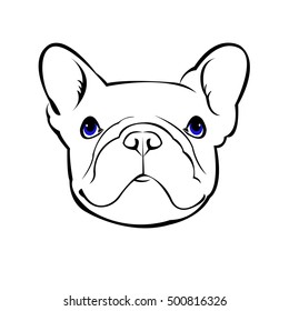 dog, vector, breed, cute, pet, animal, bulldog, french, french bulldog, small, illustration