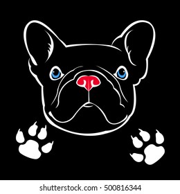 dog, vector, breed, cute, pet, animal, bulldog, french, french bulldog, small, illustration