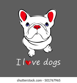 dog vector breed cute pet animal bulldog