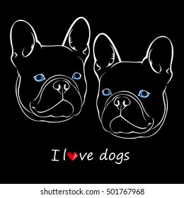 dog vector breed cute pet animal bulldog