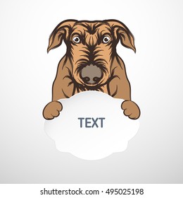 Dog vector and card template icon design, Dog illustration.