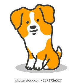 Dog vector cartoon character isolated on a white background.