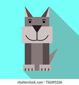 Dog vector color icon. Wolf colored icon