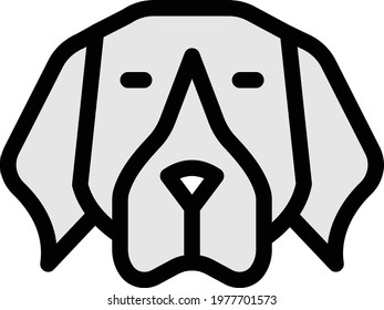 dog vector colour line icon