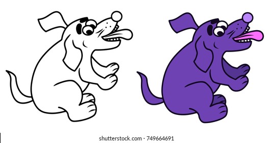 Dog vector crazy with a tongue colored illustration sketch animal 